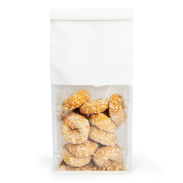 Sacchetto bianco fondo piatto con chiusura tin tie 12,7x7,6x30,5cm (100 pz) [TTGB3W]