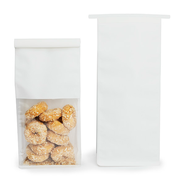 Sacchetto bianco fondo piatto con chiusura tin tie 12,7x7,6x30,5cm (100 pz) [TTGB3W]