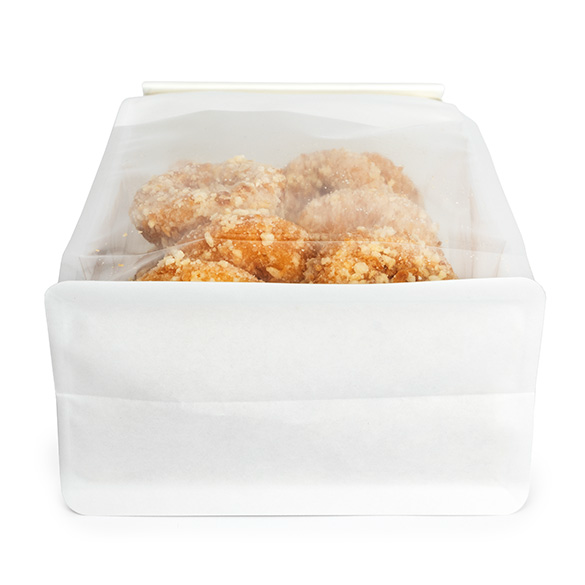 Sacchetto bianco fondo piatto con chiusura tin tie 12,7x7,6x30,5cm (100 pz) [TTGB3W]