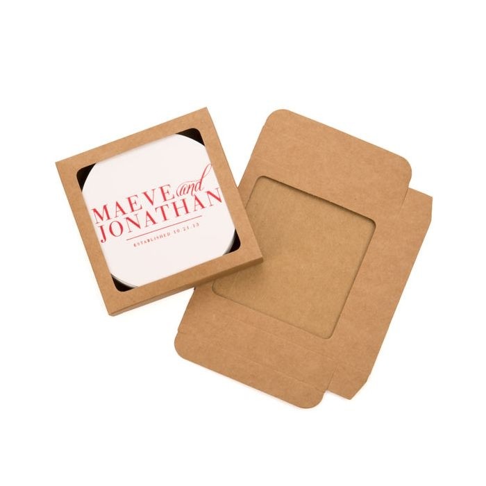 Kraft Gift Boxes 10.5x2.2x10.5cm Window Cut out