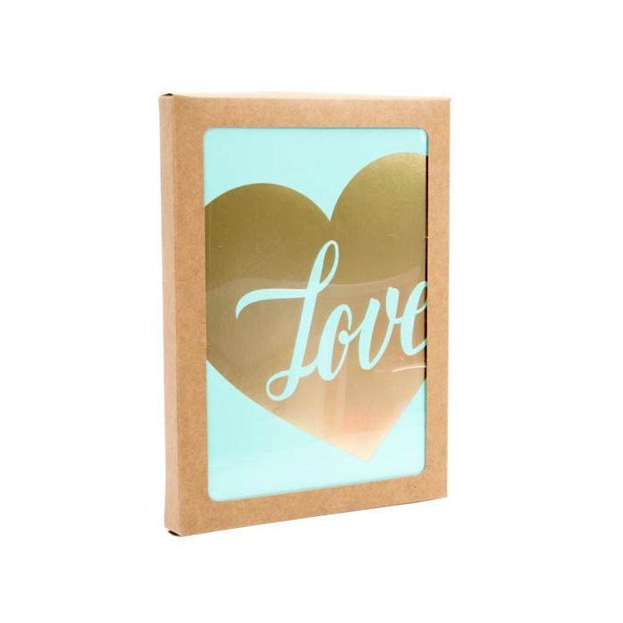 Boîte en papier Kraft à fenêtre avec feuille PET insérée 13.5x1.6x18.5cm A7 (25 pièces) [WKRG1]