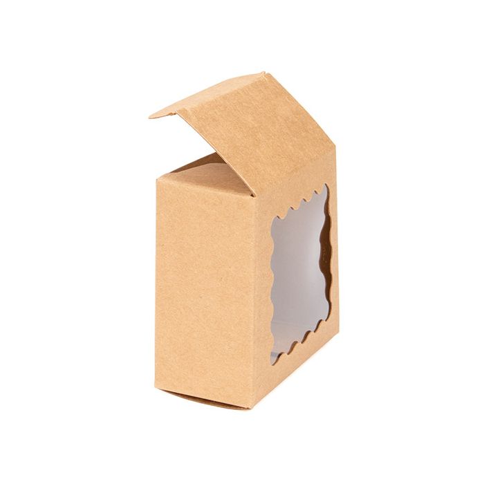 Kraft-Box mit gewölbtem Fenster 7x3,7x7 cm (25 Stück) [WKRG227]