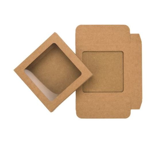 Scatola Kraft con finestra 10.5x2.2x10.5cm (25 pezzi) [WKRG245]