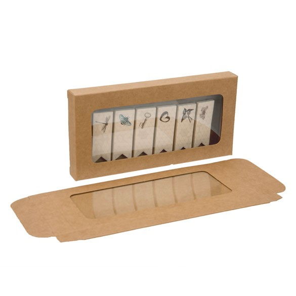 Scatola Kraft con finestra 7x1.4x13.8cm (25 pezzi) [WKRG273]