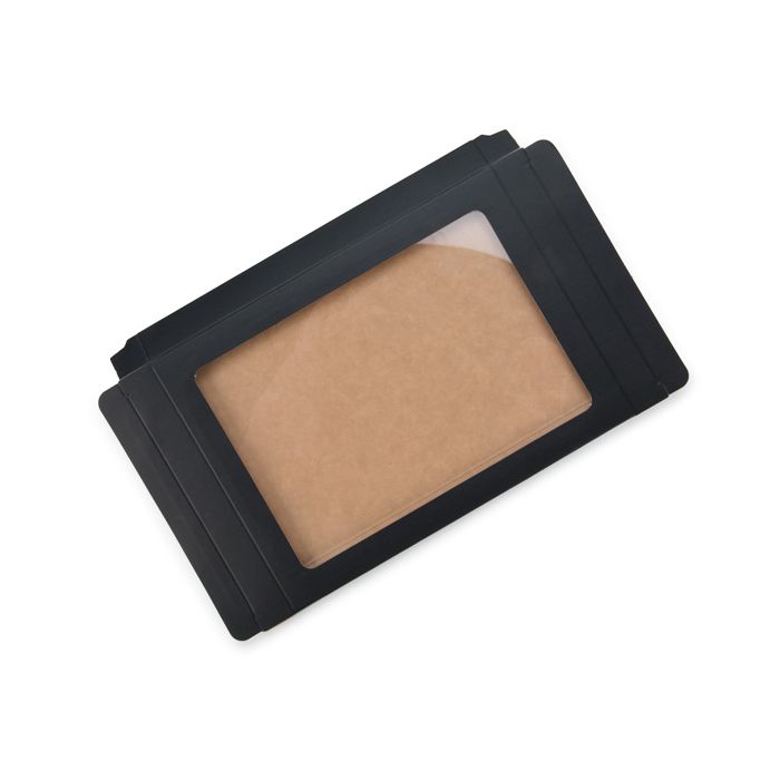 Scatoline in carta kraft Nero opaco 9,5x1,5x13,2cm con finestra (25 pezzi) [WMBG10]