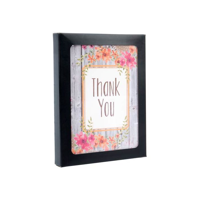 Boîte à fenêtre en papier noir mat avec feuille PET insérée 12.5x1.5x16.8cm A6 (25 Pieces) [WMBG2]