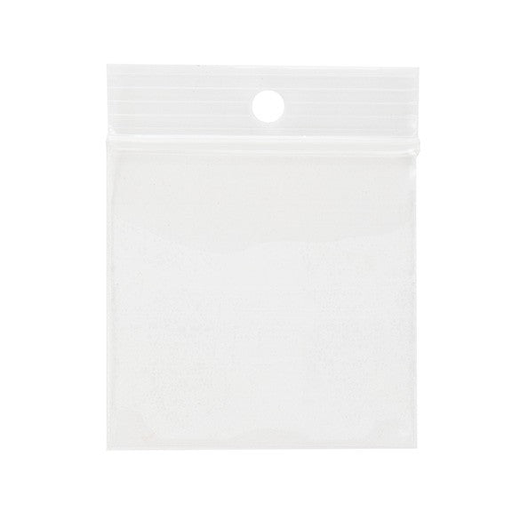 Druckverschlussbeutel mit Hangloch 5x5cm Kristallklar PP 75 Mikron (100 Stück) [Z3R22]