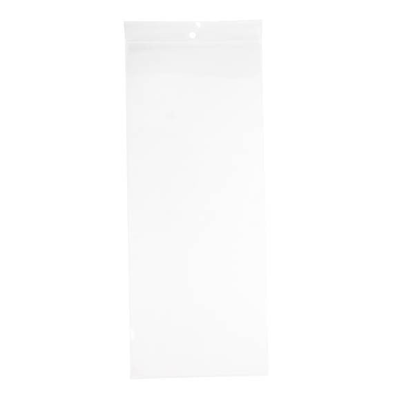 Sacchetto trasparente con chiusura a pressione e foro 12.5x30.5cm PP 75 microns (100 pezzi) [Z3R512]