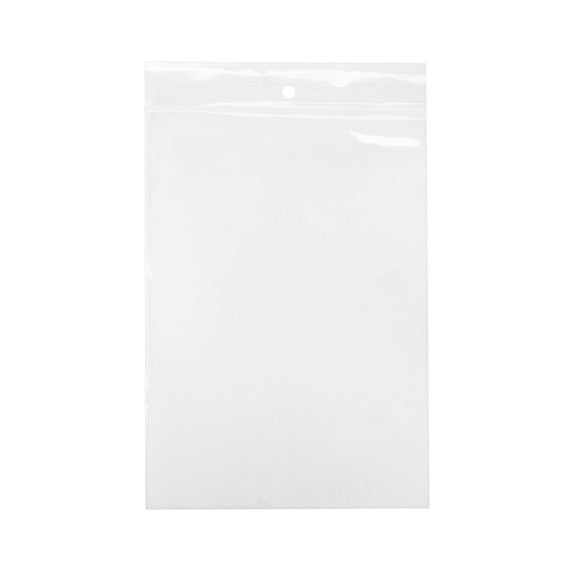 Druckverschlussbeutel mit Aufhängeloch 12.5x18cm Transparent PP 75 Mikron (100 Stück) [Z3R57]
