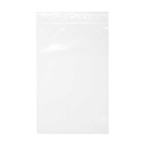 Sachet zip à transparence cristalline 75 microns avec trou pour suspension 12,7x20,3cm (100 pièces) [Z3R58]