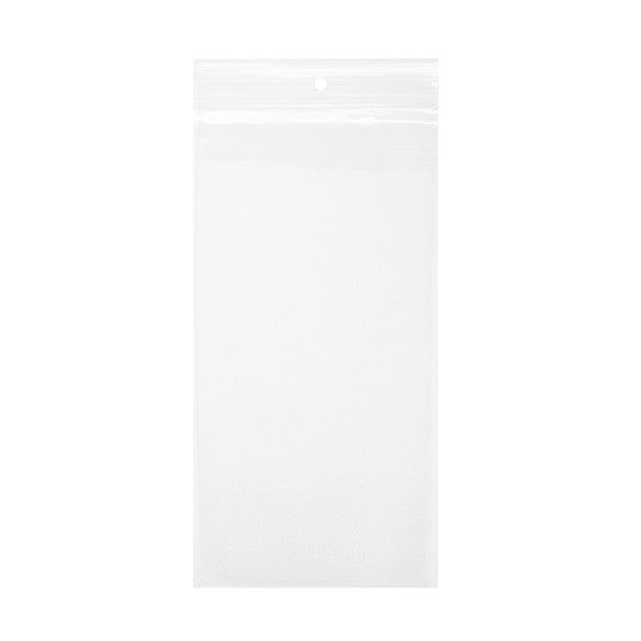 Sacchetto trasparente con chiusura a pressione e foro 10x20.5cm PP 100 microns (100 pezzi) [Z4R48]