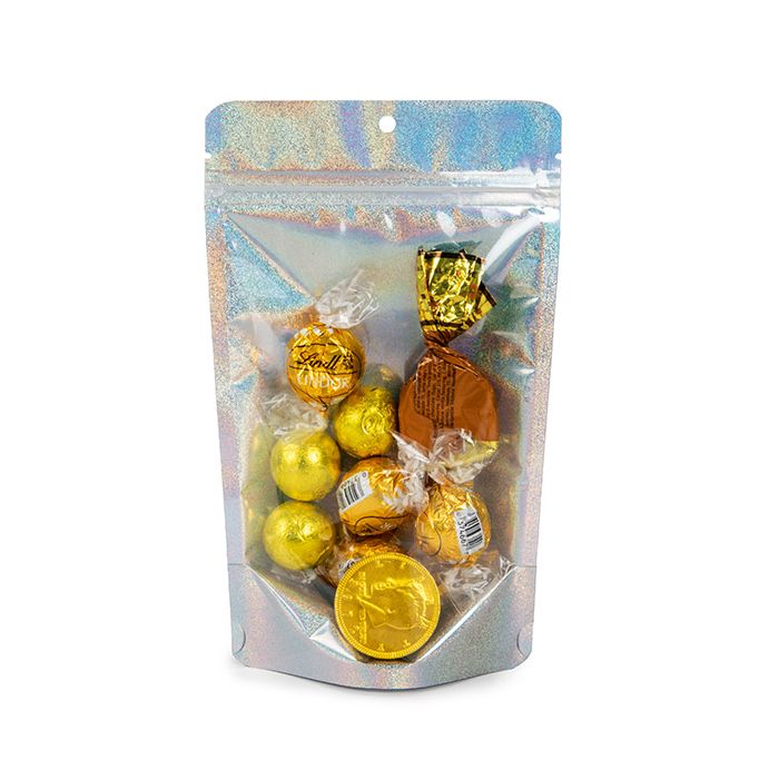 Stand Up Pouches transparent/Glitter Holographic 13x7,9x20,6 cm