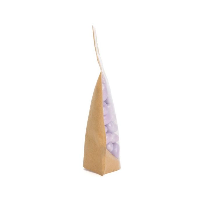Doypack en papier Kraft avec transparence, 8x5x13cm | 28g (100 pièces) [ZBGKC1]