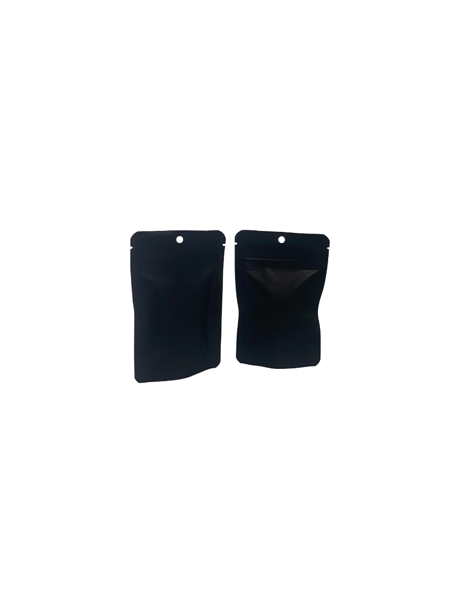 Doypack Noir mat 8x5x13cm | 28g Trou Suspension Rond (100 pièces) [ZBGM1MBH]