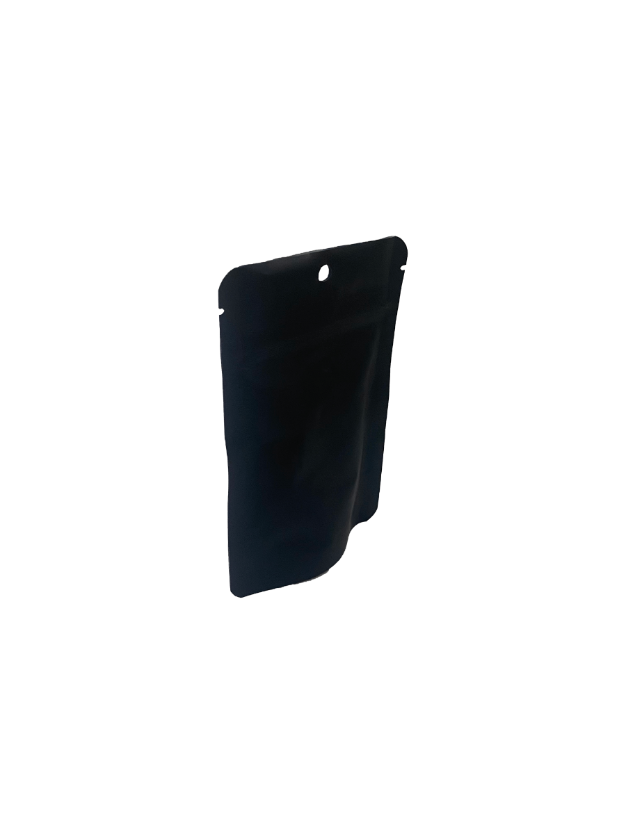 Doypack Noir mat 8x5x13cm | 28g Trou Suspension Rond (100 pièces) [ZBGM1MBH]