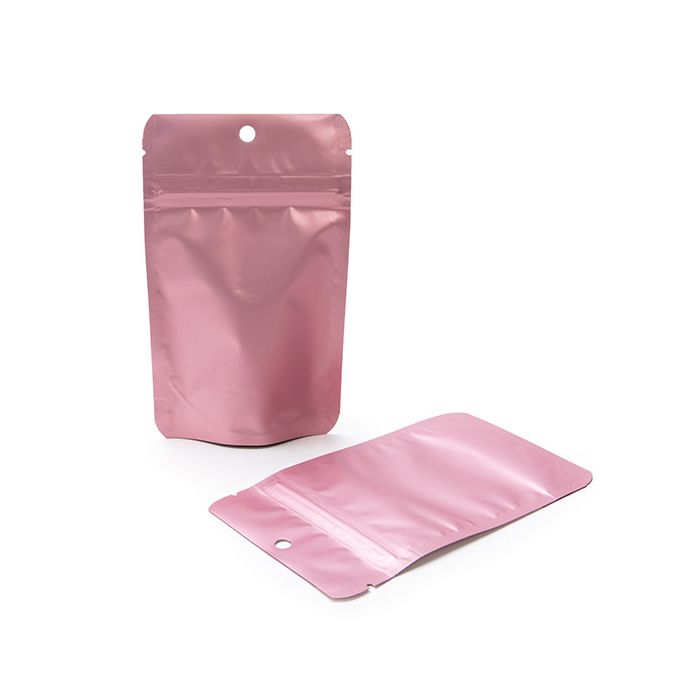 Buste doypack color oro rosa metallizzato 8 x 5 x 13 cm con foro (100 Pezzi) [ZBGM1RG]