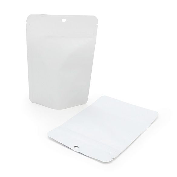 Stand Up Pouches Matt White 10.2x6x15.2cm | 57 grams with hang hole