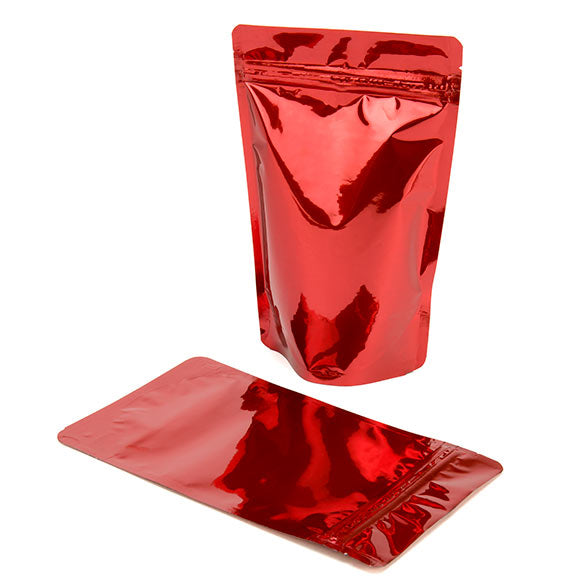 Doypack Rouge Métallisé 13x7.9x20.6cm | 113g (100 pièces) [ZBGM3R]