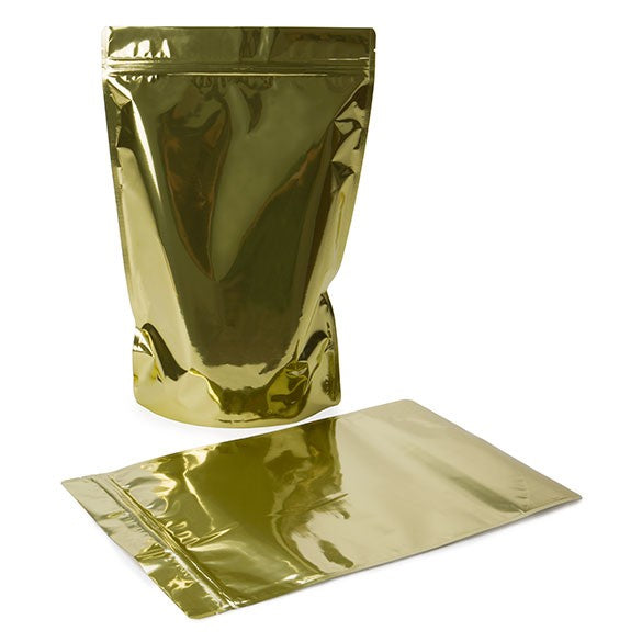 Buste doypack color oro 22.9x12.1x34.3cm | 907 grammi (100 pezzi) [ZBGM6SG]