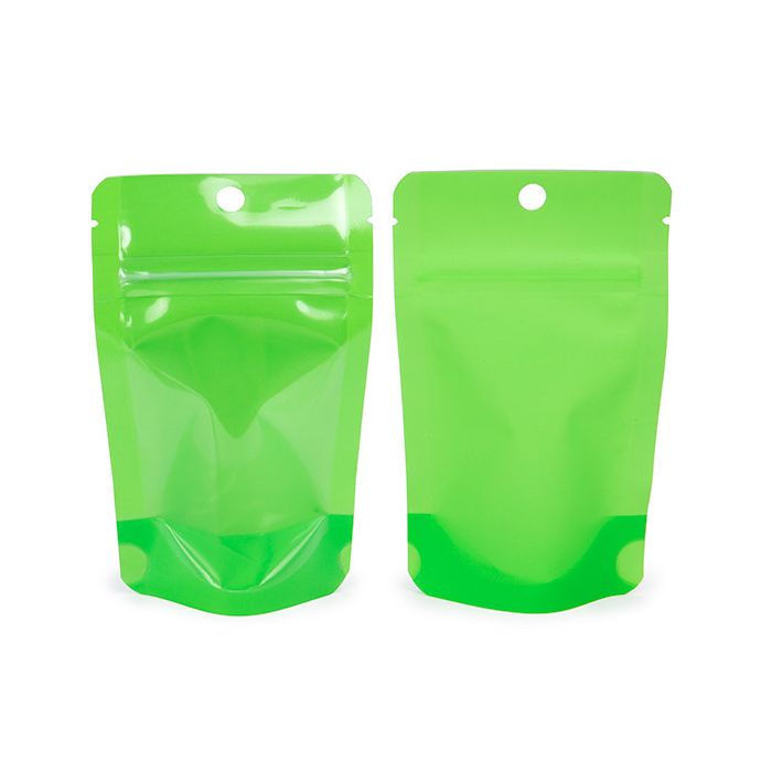 Buste doypack Trasparente/Neon Verde 7,9x5,1x13 cm (100 pz) [ZBGN1GR]