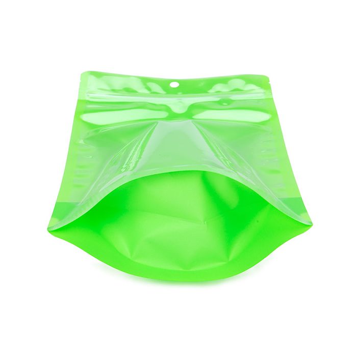 Standbodenbeutel Transparent/Neon- Grün 17,2x8,9x28,6 cm (100 Stück) [ZBGN4GR]