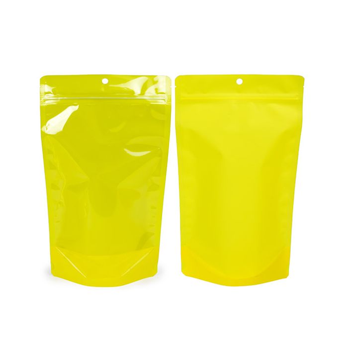 Standbodenbeutel Transparent/Neon- Gelb 17,2x8,9x28,6 cm (100 Stück) [ZBGN4YW]