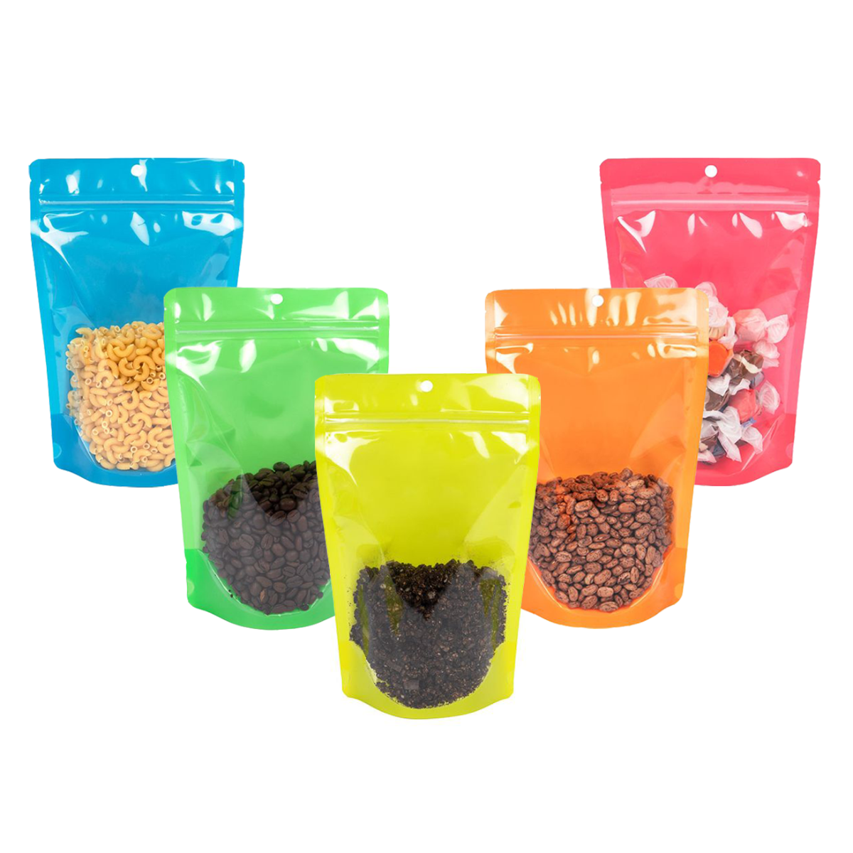 Buste doypack Trasparente/Neon Arancione 7,9x5,1x13 cm (100 pz) [ZBGN1OR]