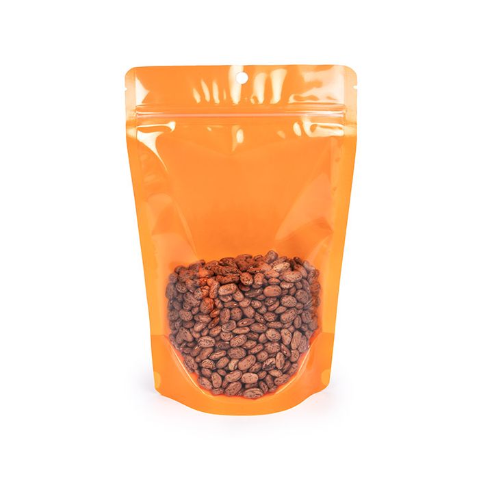 Doypack Transparent/Orange Fluo 14,9x8,9x23,2cm (100 pièces) [ZBGN7OR]