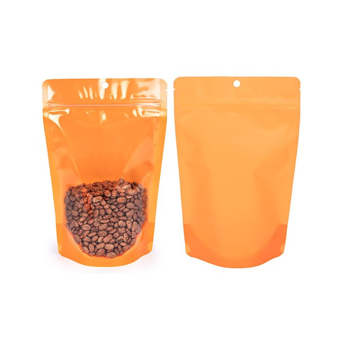 Doypack Transparent/Orange Fluo 14,9x8,9x23,2cm (100 pièces) [ZBGN7OR]