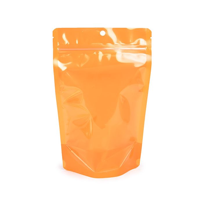 Doypack Transparent/Orange Fluo 14,9x8,9x23,2cm (100 pièces) [ZBGN7OR]