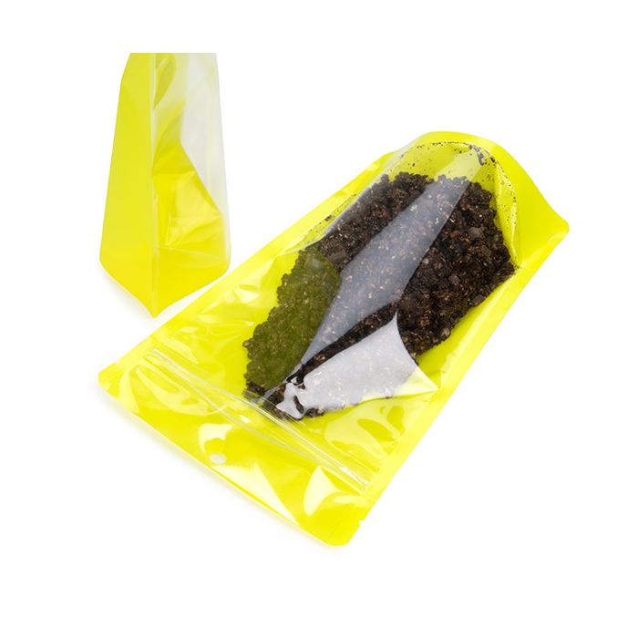 Buste doypack Trasparente/Neon Giallo 14,9x8,9x23,2 cm (100 pz) [ZBGN7YW]