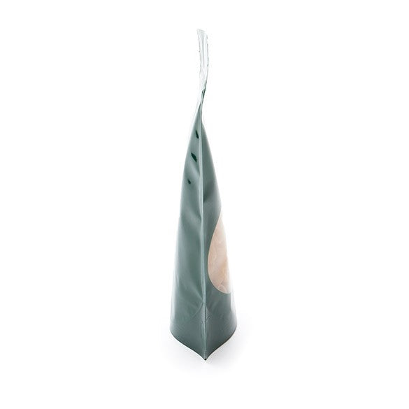 Buste doypack verdi con finestra ovale 13x7x20.5cm | 113 grammi (100 pezzi) [ZBGO3HG]