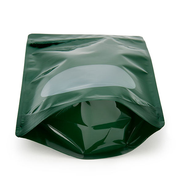 Doypack Vert chasseur avec fenêtre ovale 17.1x8.9x28.5cm | 340g (100 pièces) [ZBGO4HG]
