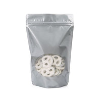 Stand Up Pouches Silver With Oval Window and Hanghole 14,9x8,9x23,2 cm