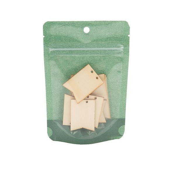 Doypack papier de riz Vert foncé avec fenêtre 10.2x6x15.2cm | 57 g (100 pièces) [ZBGR2HGR]