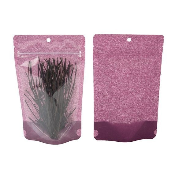 Doypack papier de riz violet avec fenêtre 13x8x20.6cm | 113g (100 pièces) [ZBGR3HP]