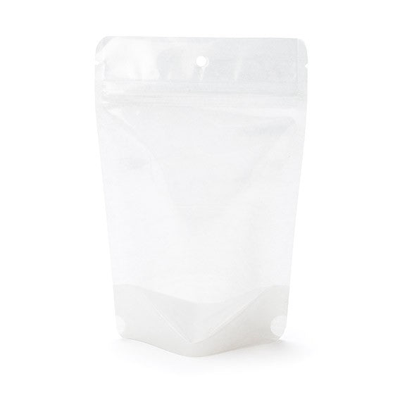 Buste doypack in carta di riso trasparente/bianco 11.9x7.6x18.4cm | 114 grammi (100 pezzi) [ZBGR46WC]