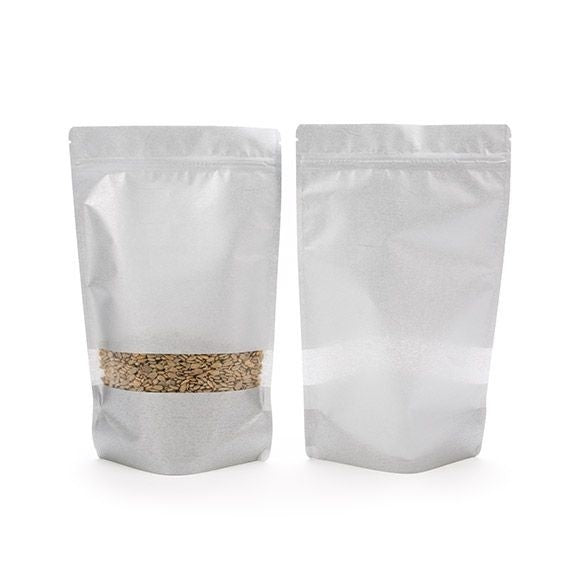 Doypack papier de riz Argenté 17.1x8.9x28.6cm | 340g (100 pièces) [ZBGR4S]