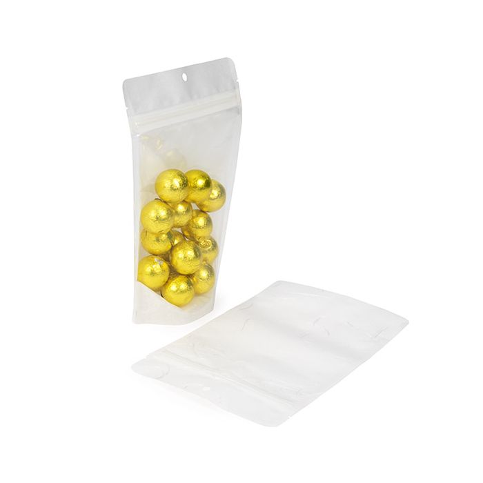 Ecologico Buste doypack carta riso Trasparente/bianche con foro 13x7,9x20,6 cm (100 pz) [ZBGRC3CW]