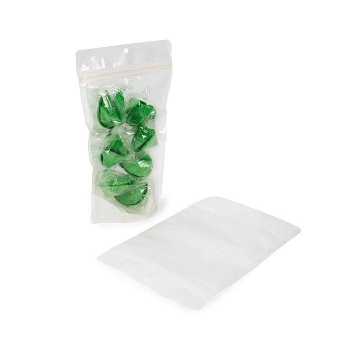 Doypack écologique Papier de Riz Transparent/Blanc Trou de suspension 14,9x8,9x23,2cm (100 pièces) [ZBGRC7CW]