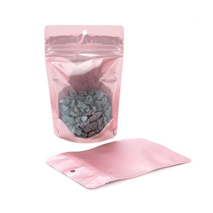 Stand Up Pouches Transparent/Rosé Gold 10.2x6x15.2cm | 57 grams