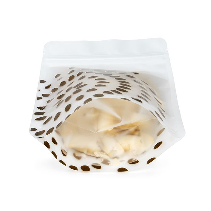 Doypack Glacé avec fleur d'or 13x7,9x20,6cm (25 pièces) [ZBGSW3BG]