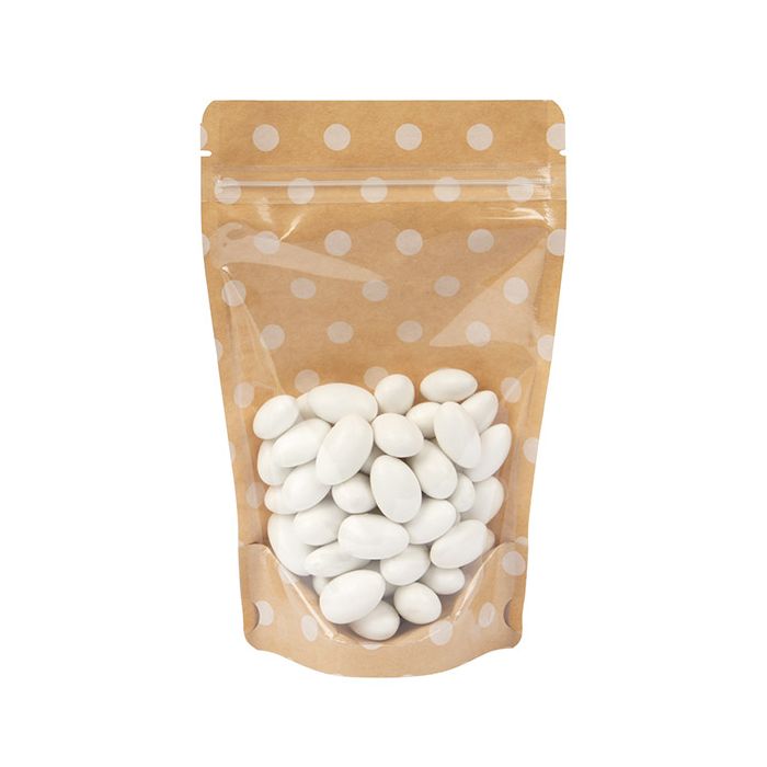 Buste doypack Trasparente/Kraft con punti motivo 13x7,9x20,6 cm (25 pezzi) [ZBGSW3SD]