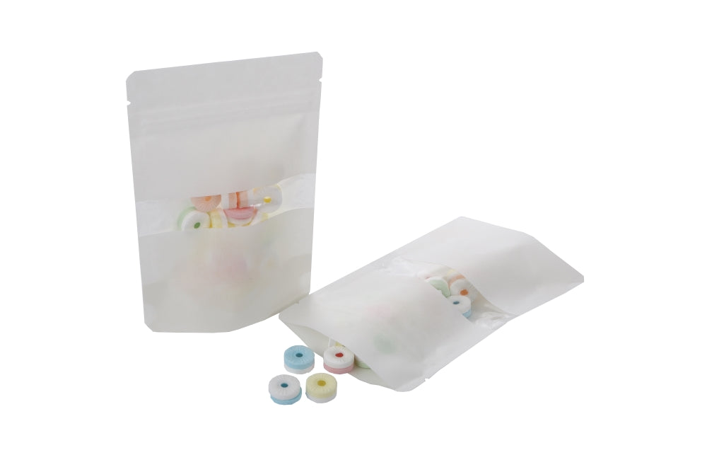 Buste doypack bianco Kraft 10x6x15cm | 57 grammi (100 pezzi) [ZBGW2WK]