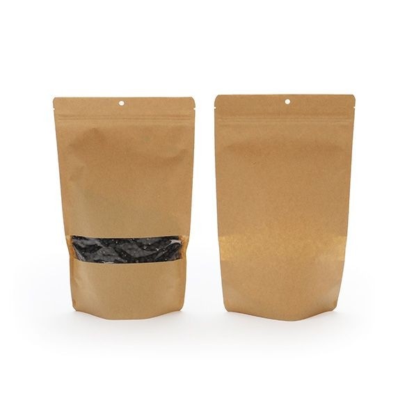 Buste doypack Kraft 17x9x28.5cm | 340 grammi con foro (100 pezzi) [ZBGW4KH]