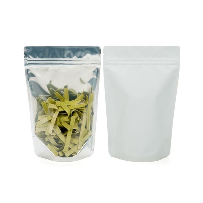 Doypack avec dos Blanc 10.2x6x15.2cm | 57g (100 pièces) [ZBGW2]