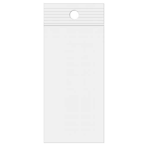 Sacchetto trasparente con chiusura a pressione e foro 5x15cm PP 50 microns (100 pezzi) [ZR26]