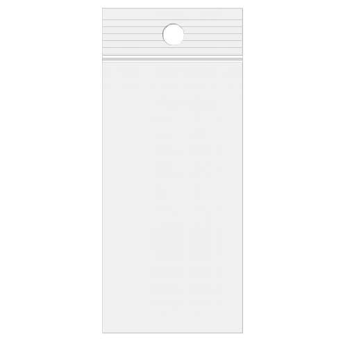Sacchetto trasparente con chiusura a pressione e foro 7.5x30.5cm PP 50 microns (100 pezzi) [ZR312]