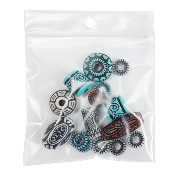 Druckverschlussbeutel mit Aufhängeloch 7.5x7.5cm PE 50 Mikron (100 Stück) [2PR33]