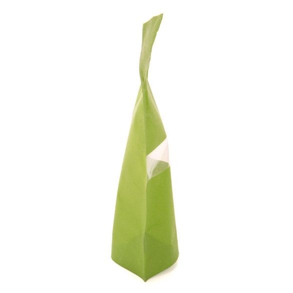 Doypack papier de riz Vert avec fenêtre 10x6x15cm | 57g (100 pièces) [ZBGR2GR]